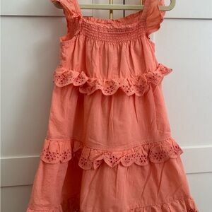Janie and Jack Coral Eyelet Ruffle Dress